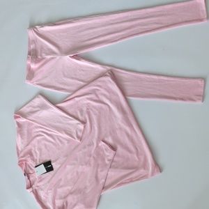 NWT Fashion Nova Velour legging Set Pink size Small